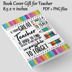 a book cover for teacher's day with colorful pencils and writing on it