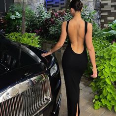 O-Neck Backless Hollow Out Sleeveless Split Bodycon Long Maxi Dress Dress For New Year, Lady Office, Long Black Maxi Dress, Bodycon Party Dress, Office Dresses For Women, Split Maxi Dress, Bodycon Maxi Dresses, Women's Evening Dresses, Split Dress