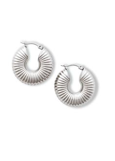 pebby forevee Earring Silver ARTEMIS WATER RESISTANT HOOP EARRING We Are Over The Moon, Leveling Up, Hoop Earring Sets, Over The Moon, Work Attire, Silver Hoops, Steel Water, Silver Hoop Earrings, Free Jewelry