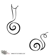 two spirals are drawn in black ink on a white background