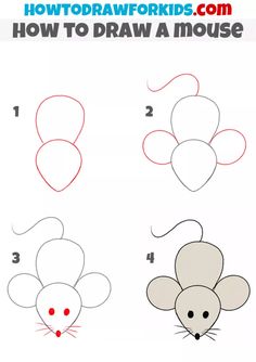 how to draw a mouse step by step instructions for kids and beginners with pictures