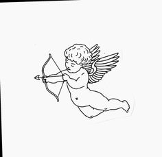 an angel with a bow and arrow in its hand