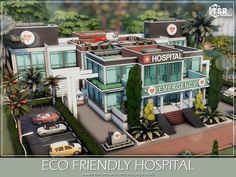 The Sims Resource - Eco Friendly Hospital Sims 4 Hospital Lot, Sims 4 Public Places, Sims4 Community Lot, Sims 4 Willow Creek Park, Sims 4 Builds Download, Sims 4 Recreation Center, Sims 4 Hospital Build, Ts4 Hospital, Sims 4 Daycare