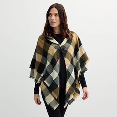 Take on the day in comfort and confidence with this Women's Sonoma Goods For Life Buffalo Plaid Print Toggle Poncho.Click on this WOMEN'S GUIDE to find the perfect fit and more!Take on the day in comfort and confidence with this Women's Sonoma Goods For Life Buffalo Plaid Print Toggle Poncho.Click on this WOMEN'S GUIDE to find the perfect fit and more! How do you accessorize? Check out our ACCESSORIES GUIDE for essential tips to elevate your style with must-have accessories.FEATURES Front toggle Poncho Diy, Poncho Outfit, Accessories Guide, Petite Size Chart, Womens Size Chart, Plaid Print, Modern Family, Life Size, Petite Size