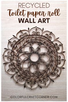 toilet paper roll wall art Toilet Roll Craft Adults, Toilet Paper Roll Crafts For Adults Diy, Quiling Paper Art, Recycled Paper Crafts, Recycle Crafts Diy