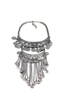 100% nickel free.Cubic zirconia.Length: 19-21 inches, adjustable.Free gift wrapping.Free shipping on all orders for easy return.30 day return policy. Crystal Tassel Necklace, Floral Statement Necklace, Silver Coin Necklace, Ocean Fashion, Statement Collar Necklace, Swarovski Crystal Necklace, Silver Jewelry Fashion, Crystal Choker, Black Necklace