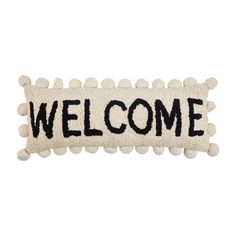 Mud Pie Welcome Tufted Long Pillow | Cornell's Country Store Long Pillow, The Pillow, Big House, Garden Pillows, Support Pillows, Mud Pie, Linen Napkins, College Life, Accessories Shop