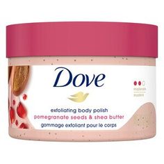 Dove Exfoliating Body Polish Pomegranate & Shea Body Scrub, 10.5 OZ Dove Pomegranate, Dove Exfoliating Body Polish, Smooth Skin Body, Exfoliating Body Polish, Dove Beauty, Dove Body Wash, Prevent Ingrown Hairs, Silky Skin, Exfoliating Body Scrub