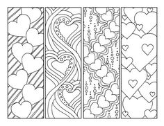 three different patterns with hearts on them