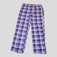 Snuggle Up During The Winter Months Wearing These Sonoma For Kohls Ladies Buffalo Plaid Pajamas Pants. Size L. Elastic Waist Pants Measures 32" W (Without The Stretch) And From 38 1/2"L From Waist To Hem. These Pants Are Great For Just Day To Day Lounging Around Or Just Chillinging In Your Own Space. Comes With A Nifty Matching Drawstring Bag, Which Makes It Great For Traveling, With Enough Room For Socks And A Lightweight Top. From Smoke/Pet Free Home. *** Free Surprise Artisan Gift With Purcha Purple Cotton Sleepwear For Relaxation, Casual Lavender Cotton Sleepwear, Casual Purple Sleepwear For Relaxation, Purple Cotton Sleepwear For Loungewear, Lavender Relaxed Fit Bottoms For Loungewear, Purple Relaxed Fit Sleepwear For Loungewear, Purple Relaxed Fit Sleepwear For Lounging, Purple Elastic Waistband Pants For Loungewear, Purple Pants With Elastic Waistband For Loungewear