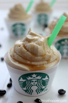 starbucks caramel frappuccino cupcakes with free printable wrapper