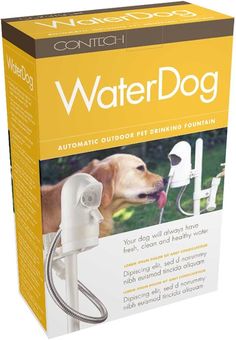 the waterdog automatic drinking fountain is in its box