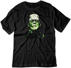 a black t - shirt with an image of a man's face on it