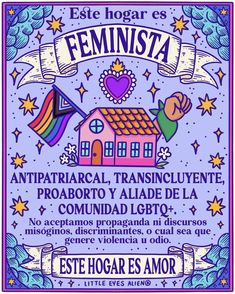 a poster with the words feminista and an image of a house on it