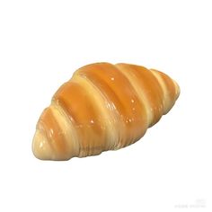 a croissant is shown on a white background with an orange stripe down the side