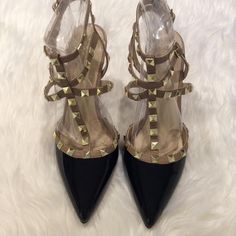 Nwot Jessica Simpson Strappy Pump With Stud Accents. Never Worn. Brand New Condition With Box. 8.5 Women’s Faux Patent Leather 3 3/4 Inch Heel Pointed Toe Grey High Heels, Jessica Simpson Sandals, Burgundy Heels, Strappy Pumps, Jessica Simpson Heels, Green Heels, Jessica Simpson Shoes Heels, Ankle Heels, Pumps Heels Stilettos