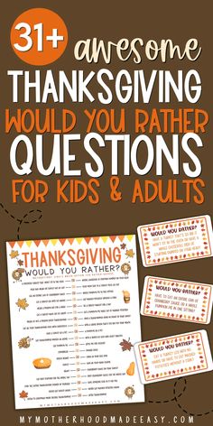 thanksgiving question cards for kids and adults