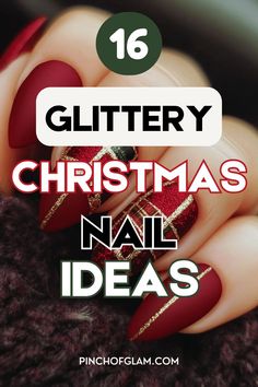 christmas glitter nails Glittery Christmas Nails Sparkle, Red Silver Christmas Nails, Christmas Cake Nails, Red And White Ombré Nails, Christmas Nails 2024 Trends Red, Christmas Red Glitter Nails, Sparkling Red Nails, Nail Designs For Christmas Holiday, Festive Christmas Nails Red