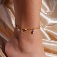 A diamond-inspired anklet featuring multi cubic zirconia stones is a stunning gift for her! The sparkling crystals create a chic, elegant look, perfect for adding a touch of glamour to any outfit. #YOU MAY LIKE THIS Pearl cubic anklet https://www.etsy.com/listing/1537471356/pearl-cubic-anklet-double-layered Pearl cubic fancy anklet https://www.etsy.com/listing/1567993735/pearl-cubic-fancy-anklet-party-anklets # SPECIFICATION Material: 16K Plated Jewelry Color: Gold Chain length: 10.5" Please contact us if you need to change chain length. # CARE INSTRUCTION Keep away from the water and soap to maintain good condition! Double Chain Bracelet Gold, Diamond Anklet, Crystal Anklet, Layered Bracelet, Gold Anklet, Ankle Bracelet, Anklet Jewelry, Plated Jewelry, Sparkling Crystal