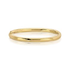 18k gold Hannah oval bangle #AKBHAN- Oval Bangle, Diamond Initial Necklace, Initial Earrings, Golden Girl, Initial Bracelet, Bracelet Collection, Leaf Pendant, Earrings Collection, Summer Essentials