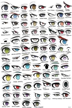 an eye chart showing different types of eyes and how they are used to draw them