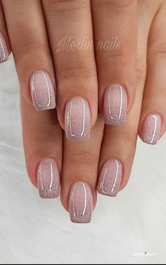 Glitter Gel Nail Designs, Bridal Nail Art, Glitter Gel Nails, Her Nails, Work Nails, Bride Nails, Dip Powder Nails, Dipped Nails, Gel Nail Designs