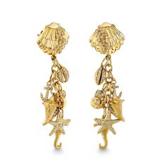 Gold & Diamond Sea Life Earring - Sydney Evan Fine Jewelry Nautilus Shell, Gold Girl, Sydney Evan, Work Jewelry, Jewelry Lookbook, Clam Shell, Conch Shell, Cowrie Shell, Girly Jewelry