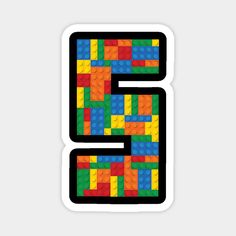 the letter s made out of legos is shown in black and multi - colored blocks