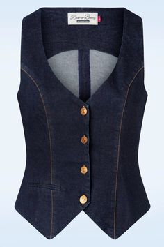 Rock-a-Booty | Dianne Waistcoat in Denim Blue Waistcoat Outfit, Formal Dresses For Men, Denim Waistcoat, Looks Pinterest, Denim Outfits, Stylish Work Outfits