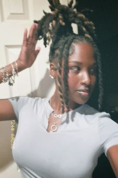 #locpineapple #locs Pineapple Locs Hairstyle, Pineapple Style On Locs, Two Strand Twist Updo Locs, Pineapple Hairstyle Locs, Natural Locks Hairstyles, Natural Loc Hairstyles, Locs With Headband, Hairstyles For Locs Dreadlocks, Pineapple Locs