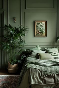 31 Sage Green Bedroom Ideas Sage Green Bedroom Ideas, Green Bookshelves, Green Bedroom Ideas, Green Accent Walls, Tropical Bedrooms, Sage Green Bedroom, Serene Bedroom, Vintage Inspired Decor, Green Bedroom