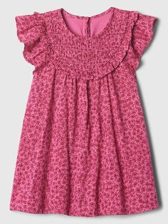 babyGap Smocked Flutter Sleeve Dress | Gap Factory Smocked Baby Dresses, Baptism Dress, Smocked Dress, Flutter Sleeve Dress, Baby Gap, Flutter Sleeves, Ruffle Trim, Flutter Sleeve, Baby Dress