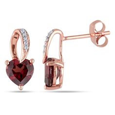 Mob Jewelry, Heart Shape Earrings, Rose Gold Drop Earrings, Garnet Earrings, Garnet Stone, Rose Gold Metal, Garnet Gemstone, Gold Drop Earrings, Online Earrings