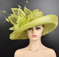 Description: The 3 layers wide brim Sinamay Kentucky Derby hat with rabbit ears style design is a striking and whimsical headpiece that combines classic elegance with a playful twist. The hat is crafted from Sinamay, a lightweight and breathable woven material made from the fibers of the abaca plant, providing both comfort and style, it is a standout feature, offering ample shade and creating a sense of drama. It elegantly frames the face and provides a sense of grandeur, making it a perfect acc Whimsical Headpiece, Madam Pompadour, Fantasy Hats, Horse Race Hats, Fascinator Hats Diy, Oaks Day, Chai Coffee, Sinamay Hat, Royal Ascot Hats