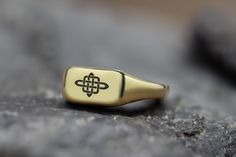 This elegant gold signet ring features a rectangle-shaped design adorned with a beautifully crafted Celtic symbol, making it a unique and meaningful piece of jewelry for women. Made from high-quality gold, this custom Celtic ring combines traditional symbolism with modern sophistication. The personalized design adds a touch of individuality, perfect for those who appreciate bespoke jewelry. Ideal as a personal statement piece or a thoughtful gift, this gold Celtic signet ring is sure to be cheri Dna Jewelry, Ring Rectangle, Gold Hat, Celtic Symbol, Celtic Ring, Celtic Rings, Celtic Symbols, Fancy Gifts, Personalized Ring