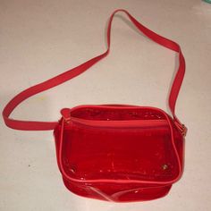 Fuchsia See Through Shoulder Bag Nwot Inv#Mb19 Red Rectangular Bag With Clear Strap, Red Bags With Clear Strap For Everyday Use, Trendy Red Bags With Clear Strap, Cricket Ideas, Pink Ladies, Shoulder Bags, Bag Lady, Shoulder Bag, Money