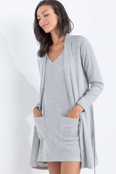 Cardigan croisée | Homewear | women'secret Homewear Dress, Pijamas Women, Home Wear Women Pajamas, Home Wear Women Casual, Loungewear Dresses, Comfy Dresses, Versatile Outfits