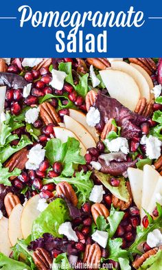 pomegranate salad with apples, cheese and pecans