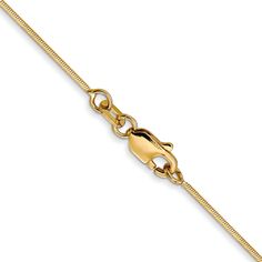 Leslie's 14k Yellow Gold .8 mm Diamond Cut Octagonal Snake Chain Snake Design, Magnetic Bracelet, Yellow Gold Chain, Timeless Accessories, Snake Chain, Diamond Cut, Chains Jewelry, Gold Material, Chain Styles