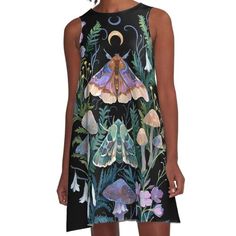 Loose-fit, mid-length sleeveless dress with silky handfeel. Printed on both sides. Machine washable. Size range XS-2XL. Gouache illustration Sphinx Moth, Gouache Illustration, Gouache Illustrations, Dress For Sale, Both Sides, Mid Length, Moth, Dresses For Sale, A Line Dress