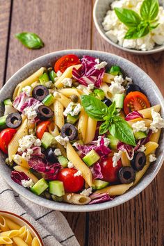 Bowl with Sicilian Pasta Salad Sicilian Pasta, Picnic In The Park, Fresh Ingredients, Quick Healthy, Healthy Dishes, Healthy Ingredient, The Mediterranean, Weeknight Dinner, Quick Easy Meals