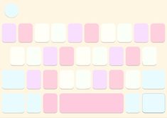 a computer keyboard with pastel pink and white squares on the top, bottom left corner