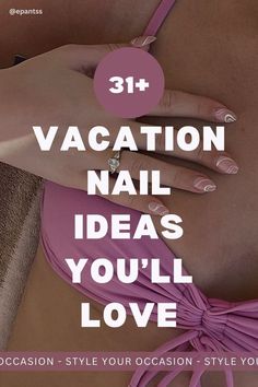 Nails For Vacay, Vacation Nail Inspiration, Nail Ideas For Vacation, Vacation Nails Ideas, Vacation Nail Designs, Summer Holiday Nails, Vacay Nails, Winter Nail Design, Summer Vacation Nails