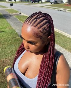 Cute Braided Hairstyles Fulani, Fulani Cornrow Hairstyles, Big Fulani Braids, Protective Style Braids, Braid Videos, Cute Box Braids, Hairstyles Cute