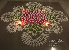 a decorated floor with candles on it and the words unanarias vidstor written in