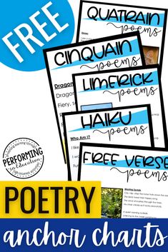 the free printable poem anchor chart for poetry