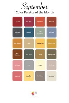 the color palette for august is shown here