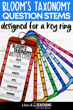 bloom's taxonom question stems designed for a key ring