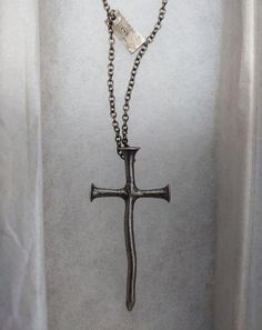 Nail Cross Necklace, Old Aesthetic, Jewelry Inspo, Dream Wardrobe, Design Inspo, Cross Necklace, Art Inspo, Mood Board, Silver Jewelry