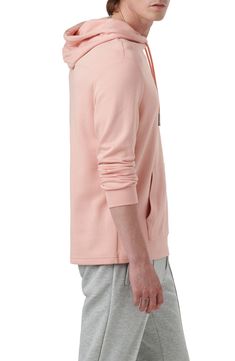 Soft cotton and breathable modal bring exceptional warmth and comfort to a hoodie that makes a versatile addition to your cool-weather wardrobe. 29 1/2" length Drawstring hood 48% cotton, 47% modal, 5% nylon Machine wash, dry flat Imported Casual Pink Winter Activewear, Hooded Pink Cotton Activewear, Casual Pink Activewear With Ribbed Cuffs, Casual Pink Hoodie Activewear, Sporty Pink Top With Double-lined Hood, Pink Sporty Top With Double-lined Hood, Stretch Pink Hoodie With Ribbed Cuffs, Pink Stretch Hoodie With Ribbed Cuffs, Pink Hoodie Activewear For Spring